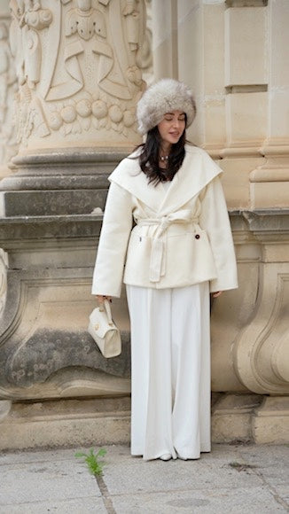 Blair White Cashmere Blend Wrap Coat