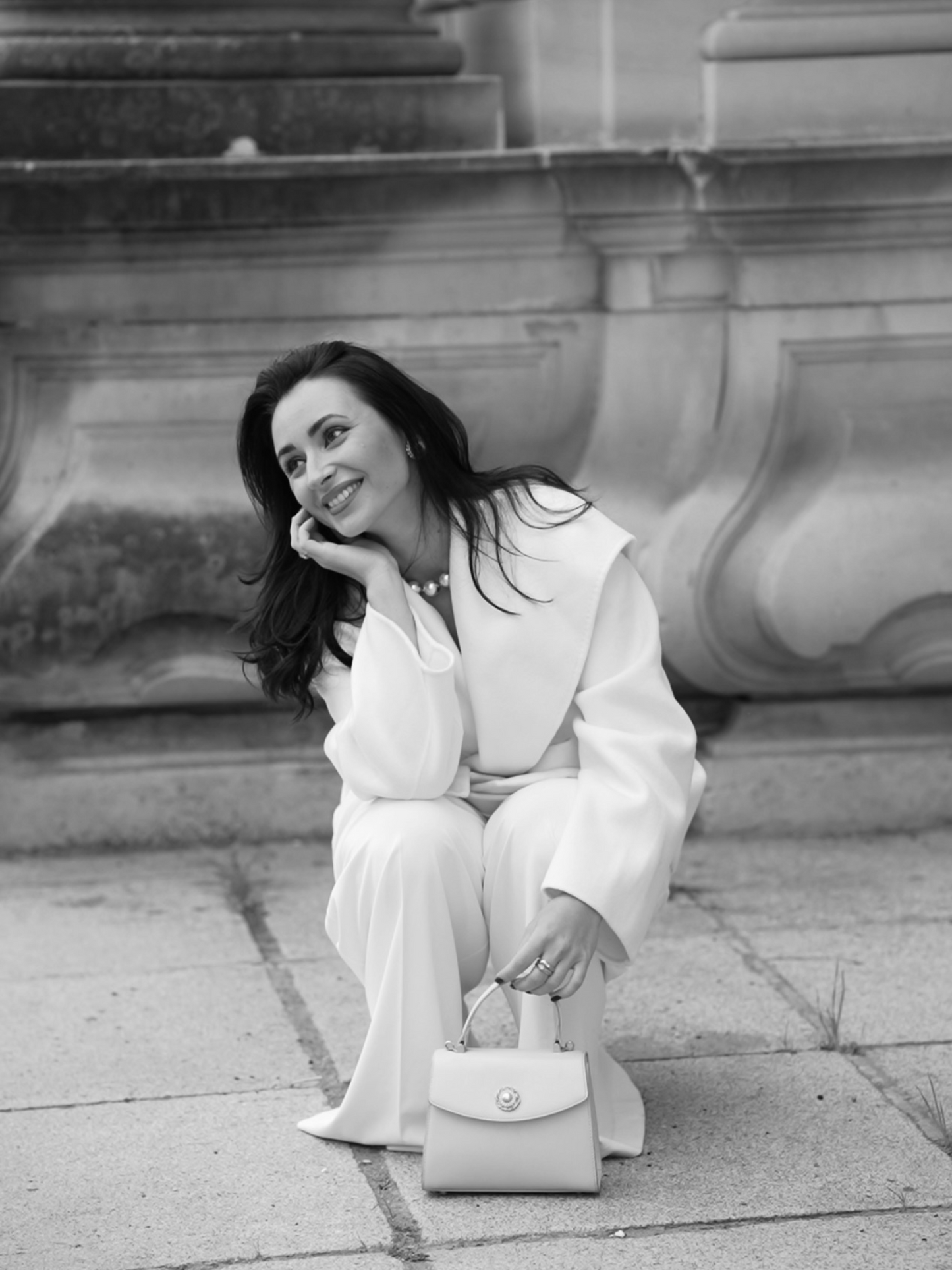 Blair White Cashmere Blend Wrap Coat