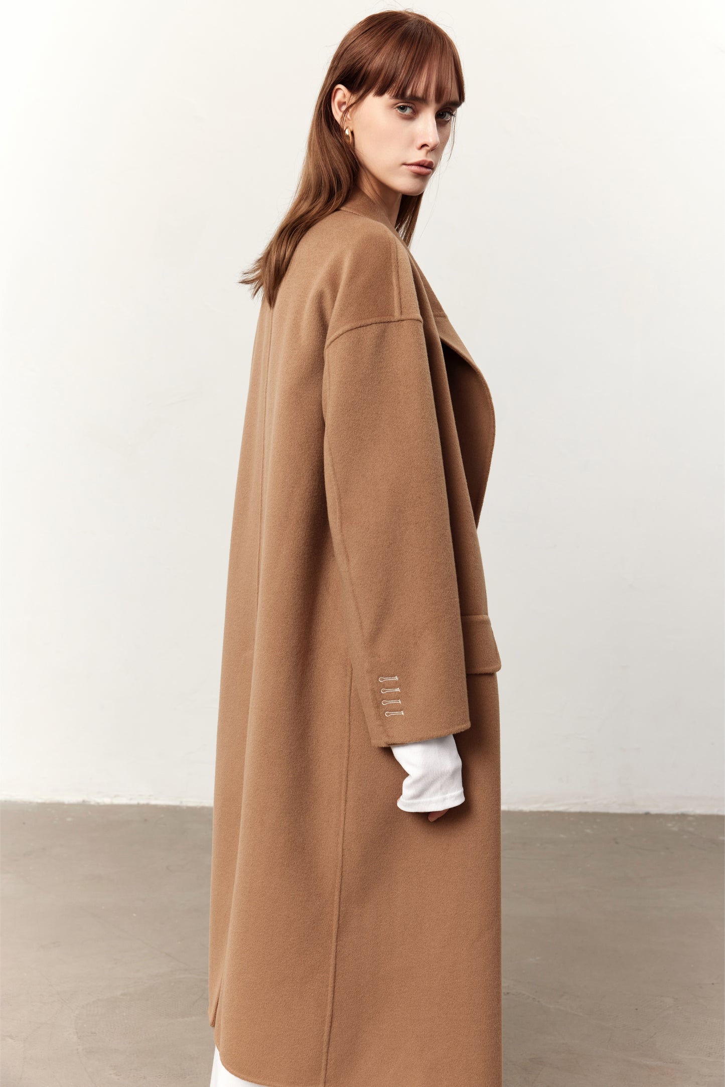 Ainsley Camel Cashmere Blend Long Coat