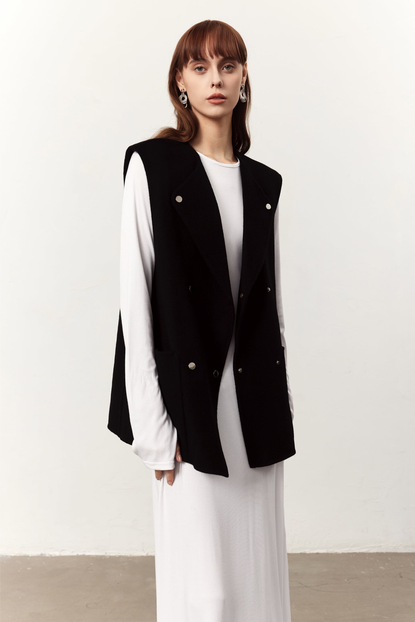 Arden Black Cashmere Blend Gilet Vest