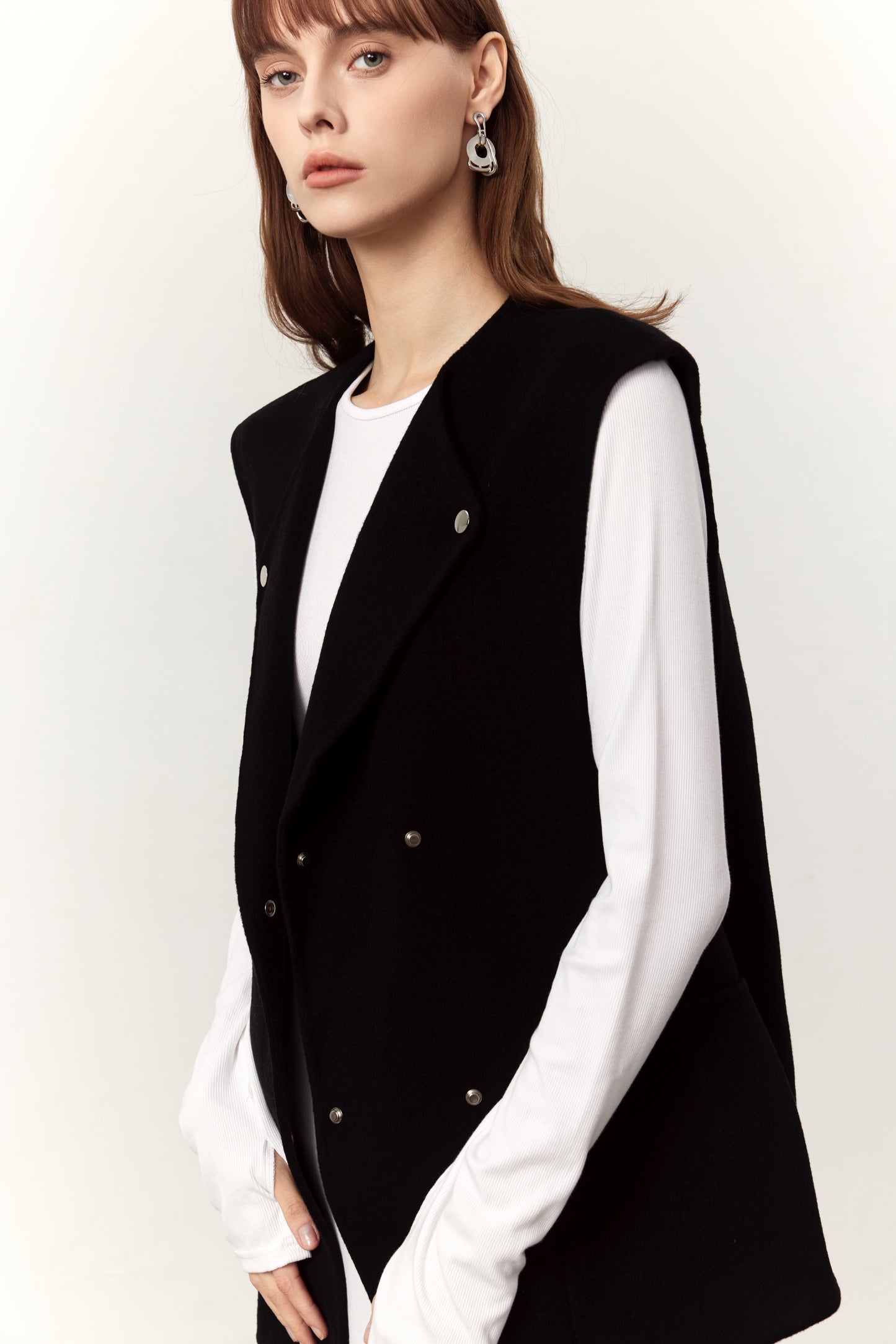 Arden Black Cashmere Blend Gilet Vest