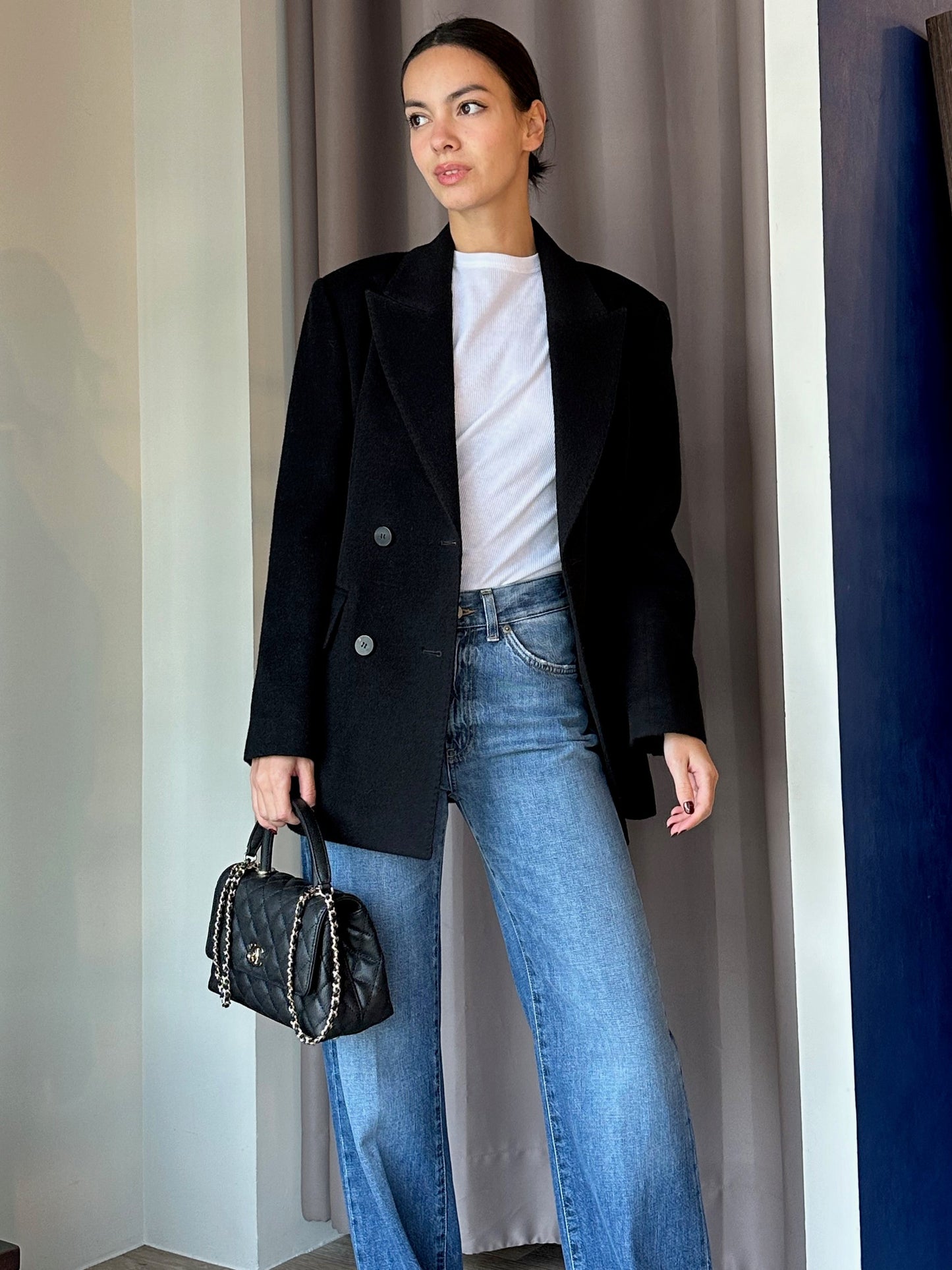 Aria Black Wool Blazer