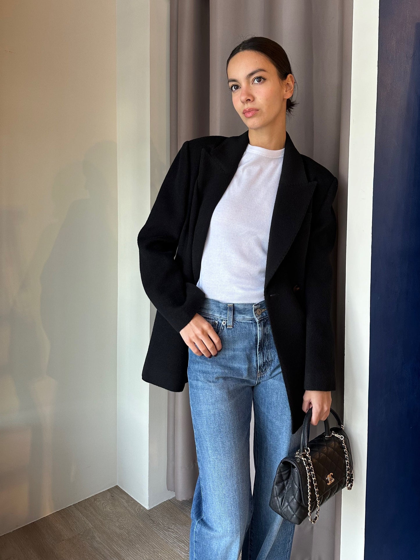 Aria Black Wool Blazer