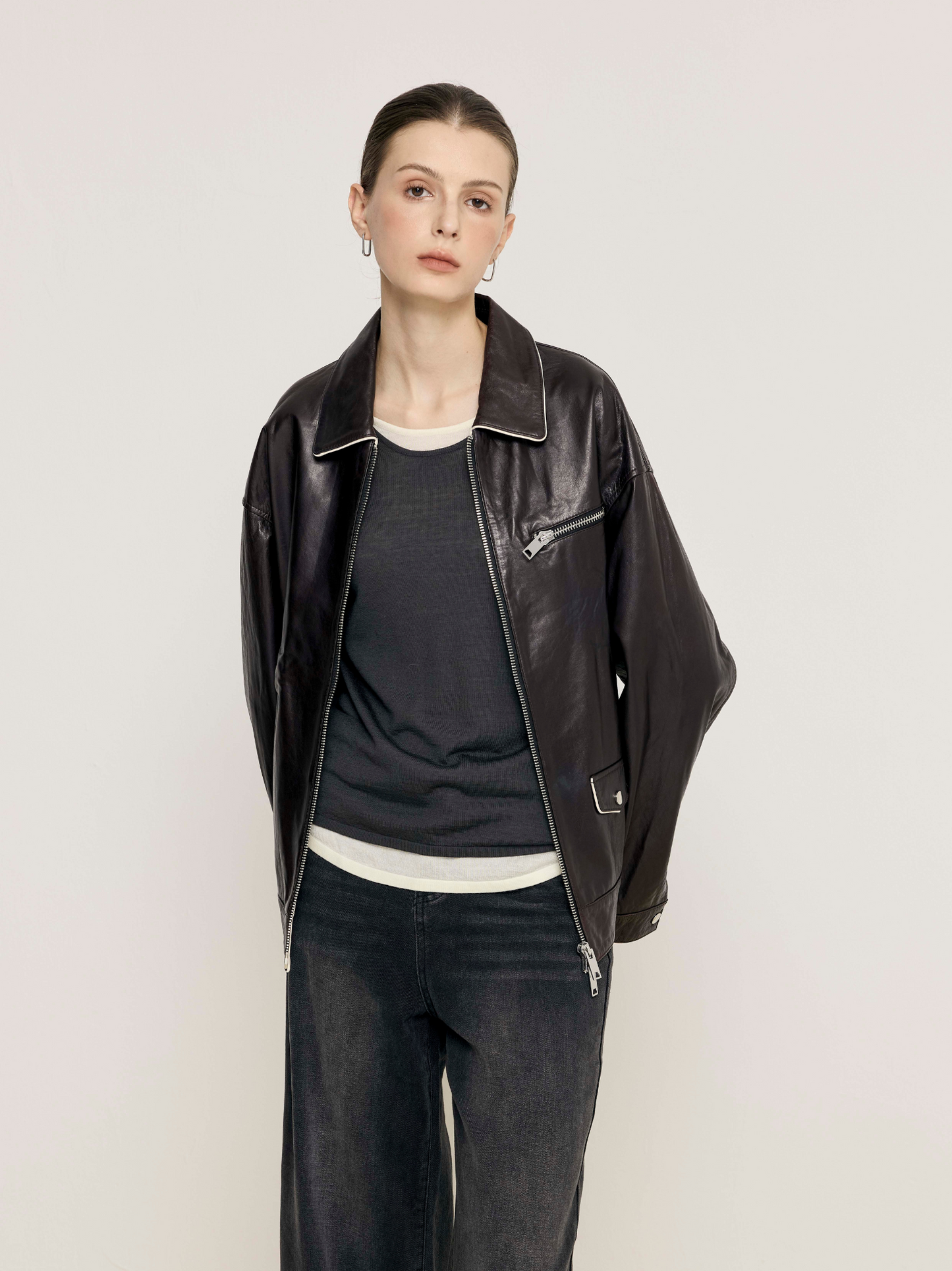 Aurora Burgundy Leather Jacket