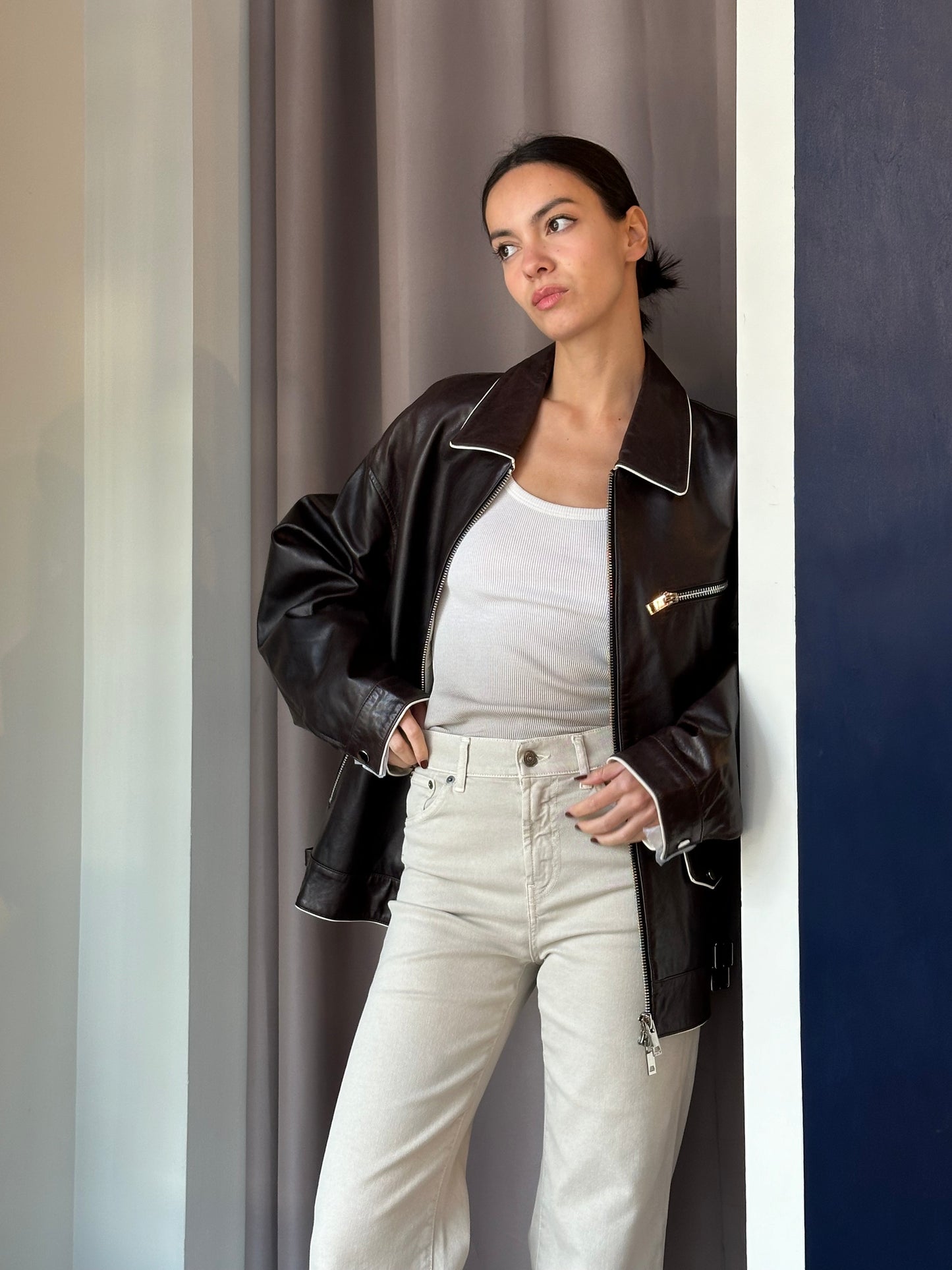 Aurora Burgundy Leather Jacket