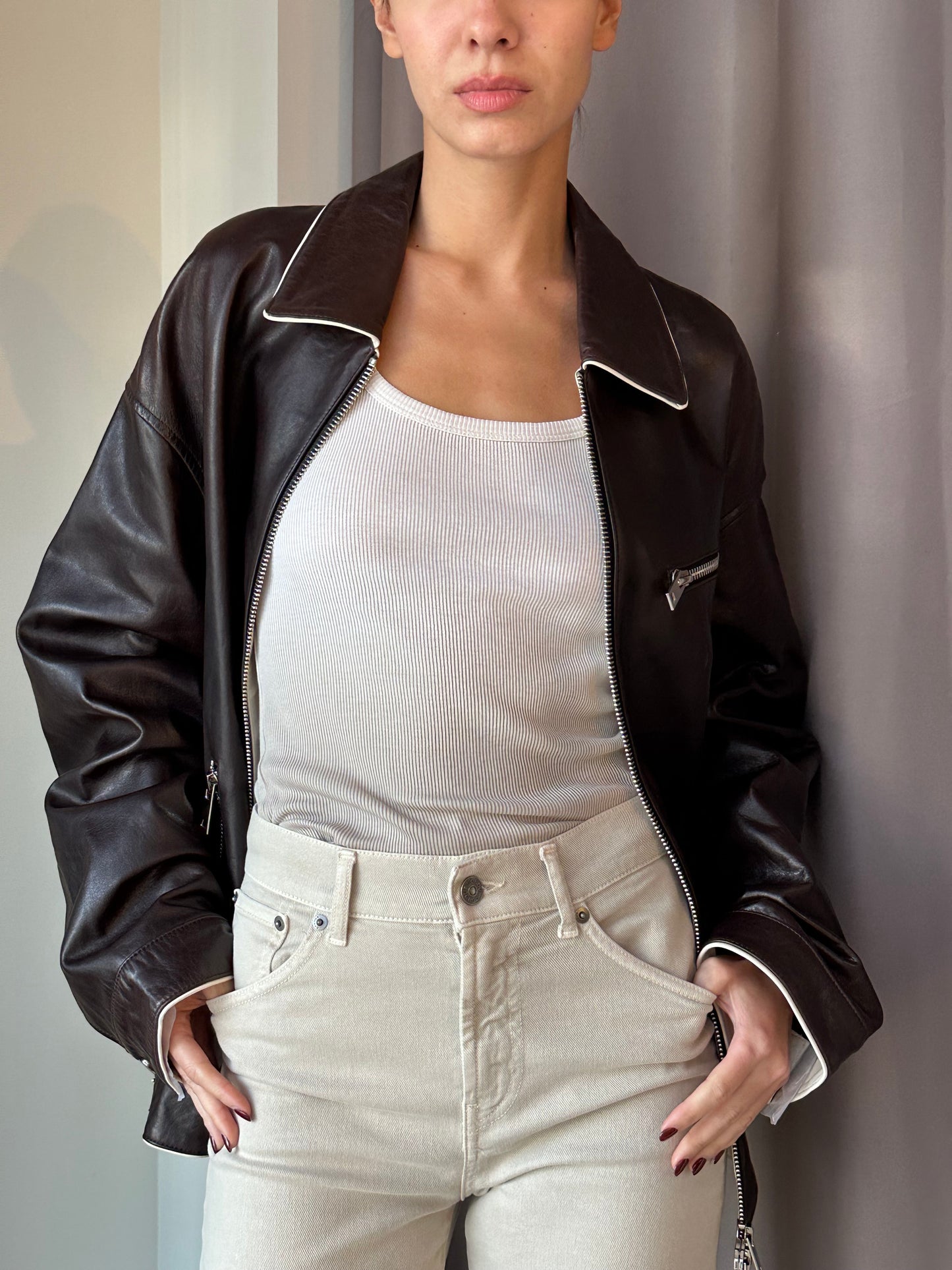 Aurora Burgundy Leather Jacket