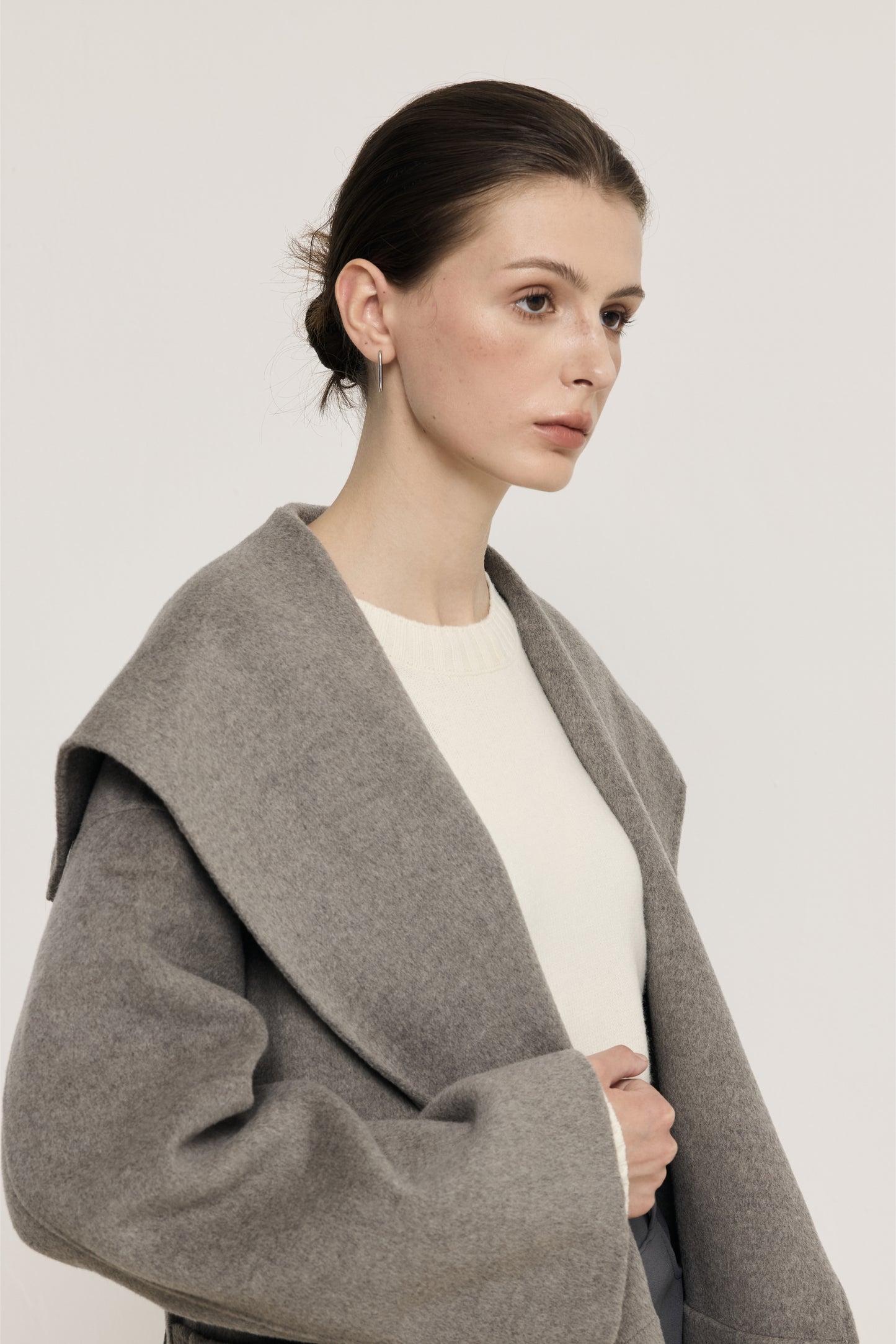 Blair Grey Cashmere Blend Wrap Coat