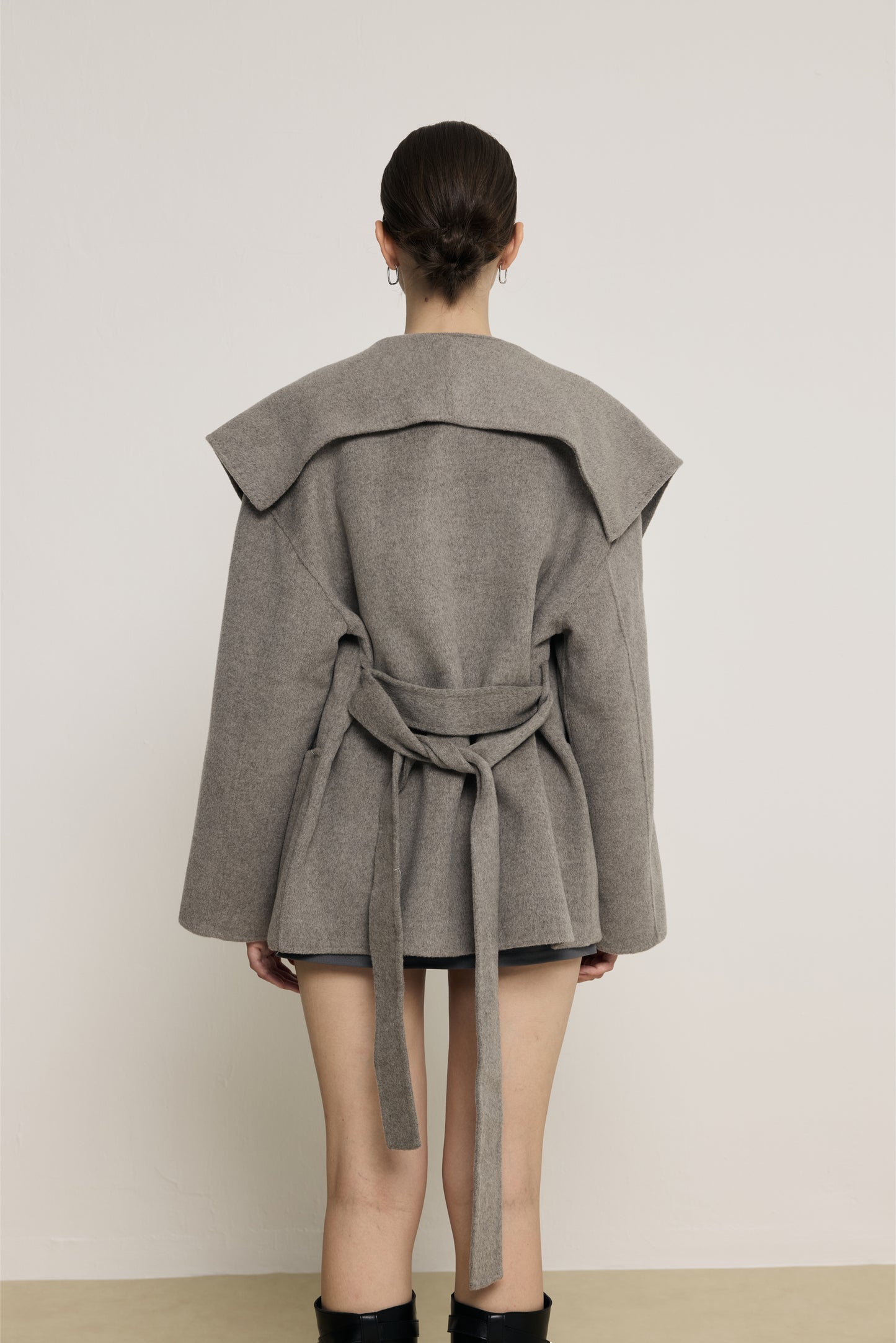 Blair Grey Cashmere Blend Wrap Coat