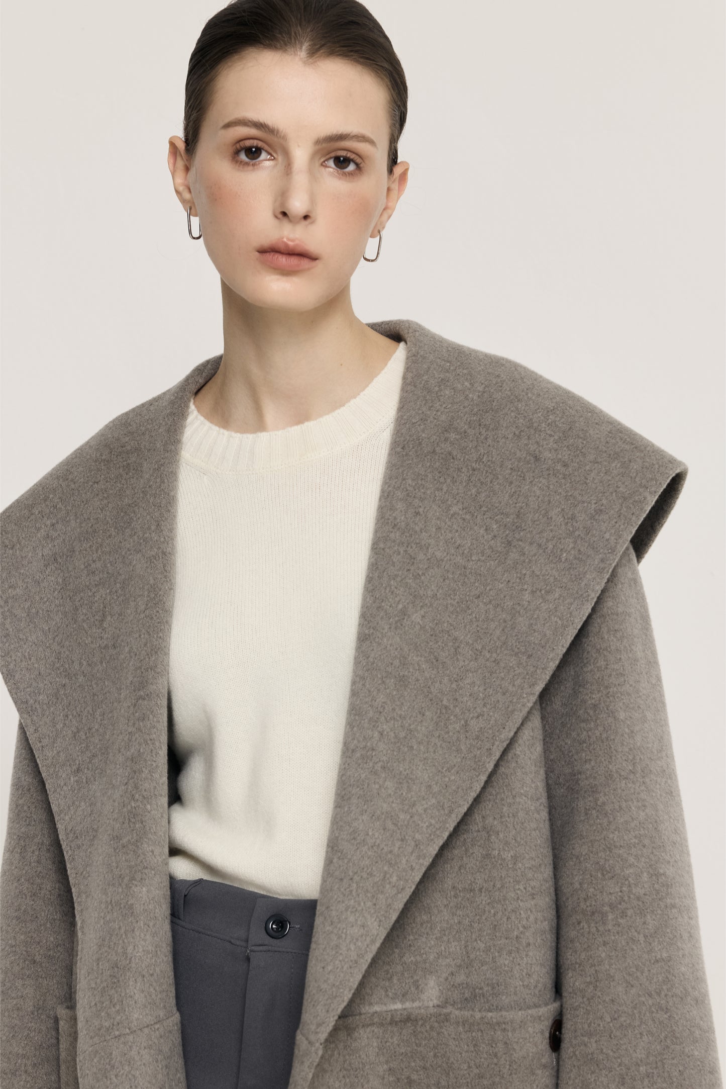 Blair Grey Cashmere Blend Wrap Coat