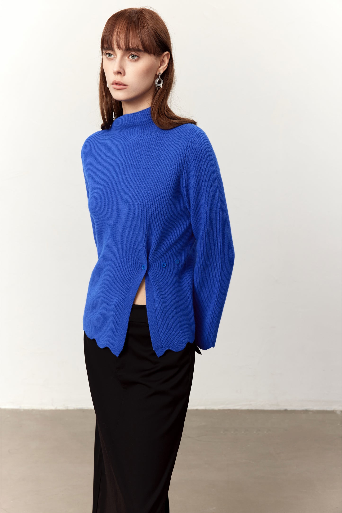Emery Navy Wool Sweater