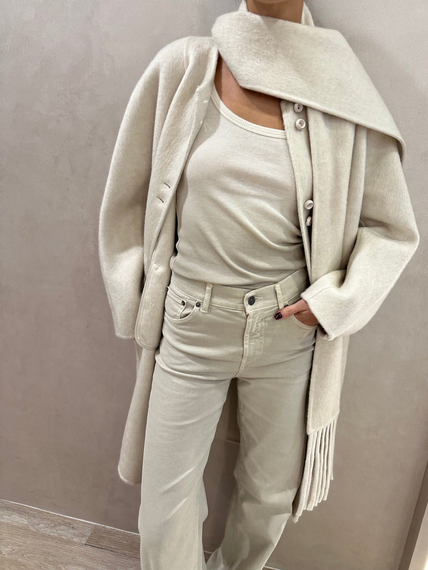 Harper Off White Wool Blend Coat