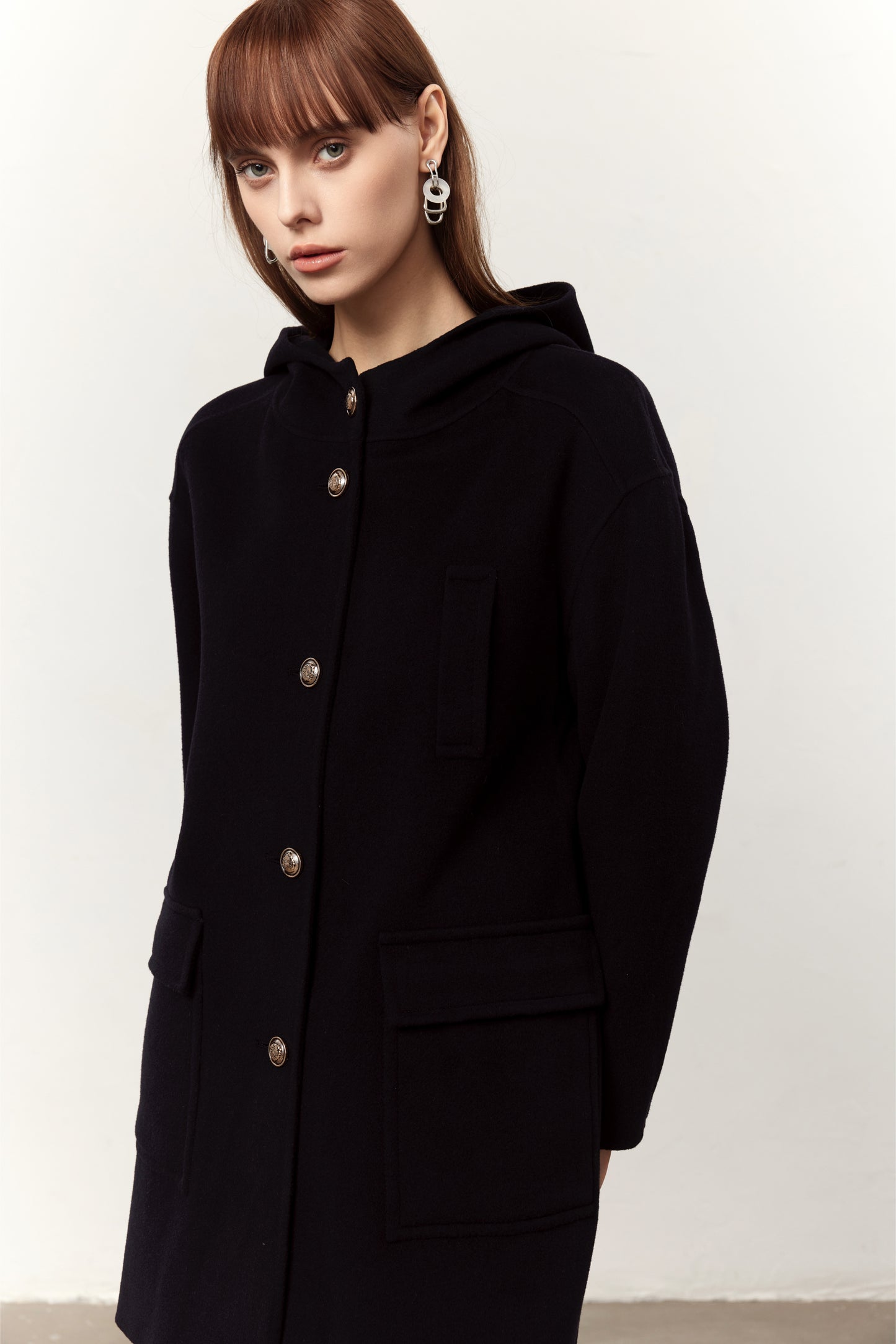 Jet Navy Cashmere Blend Paddington Coat