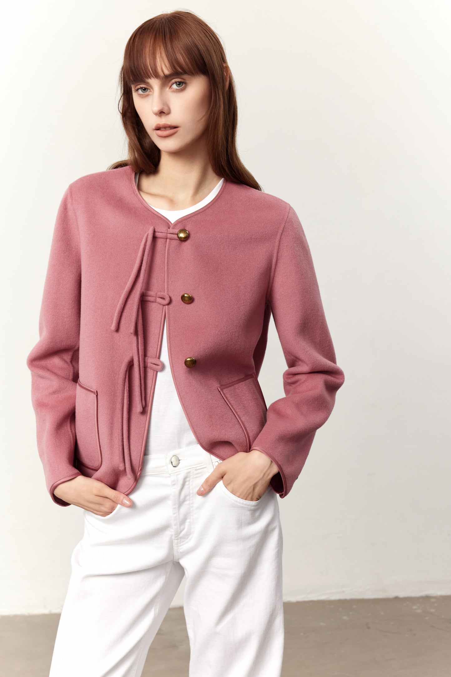 Jordan Pink Cashmere Blend Coat