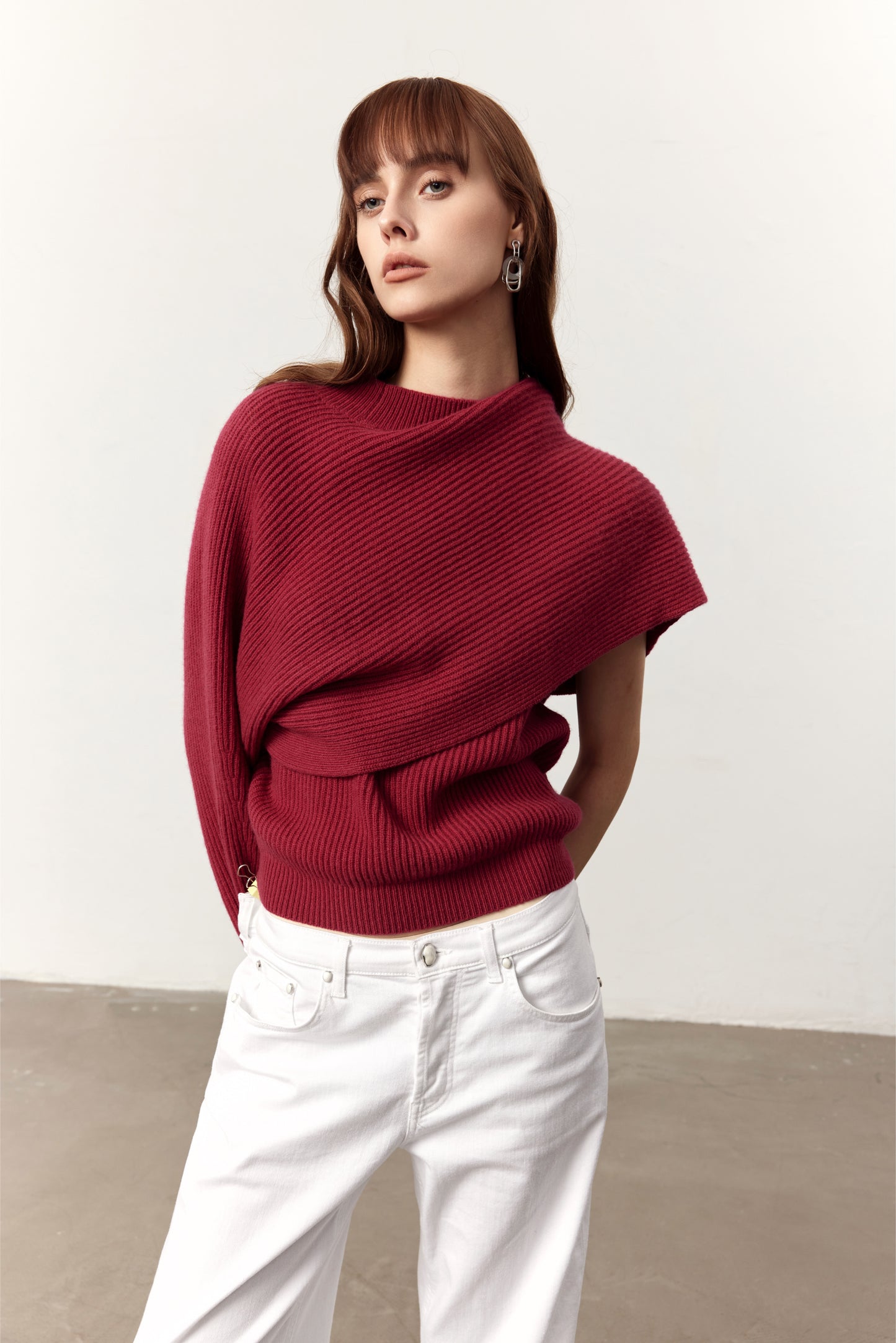 Jude Red Wool Two-piece Sweater