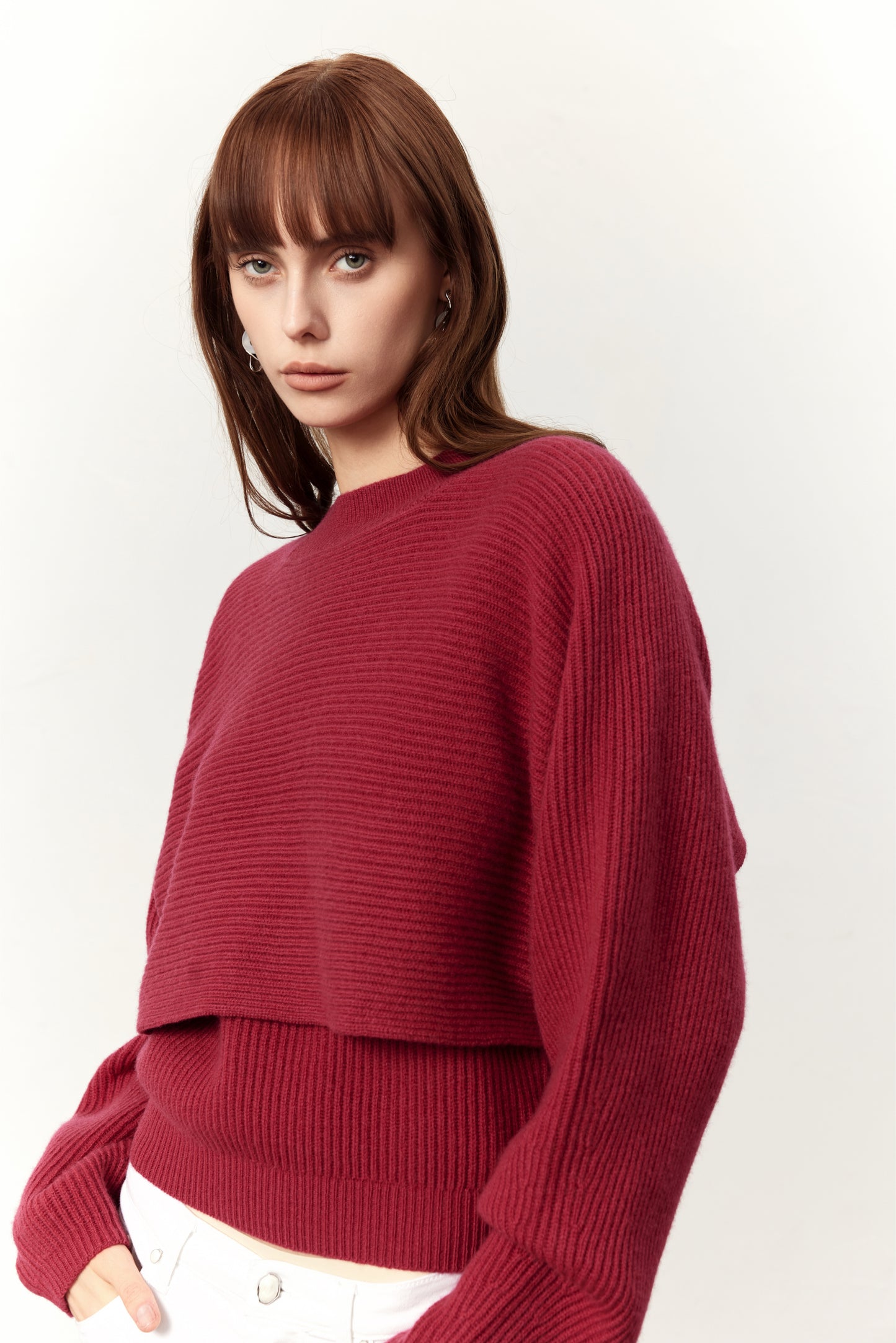 Jude Red Wool Two-piece Sweater