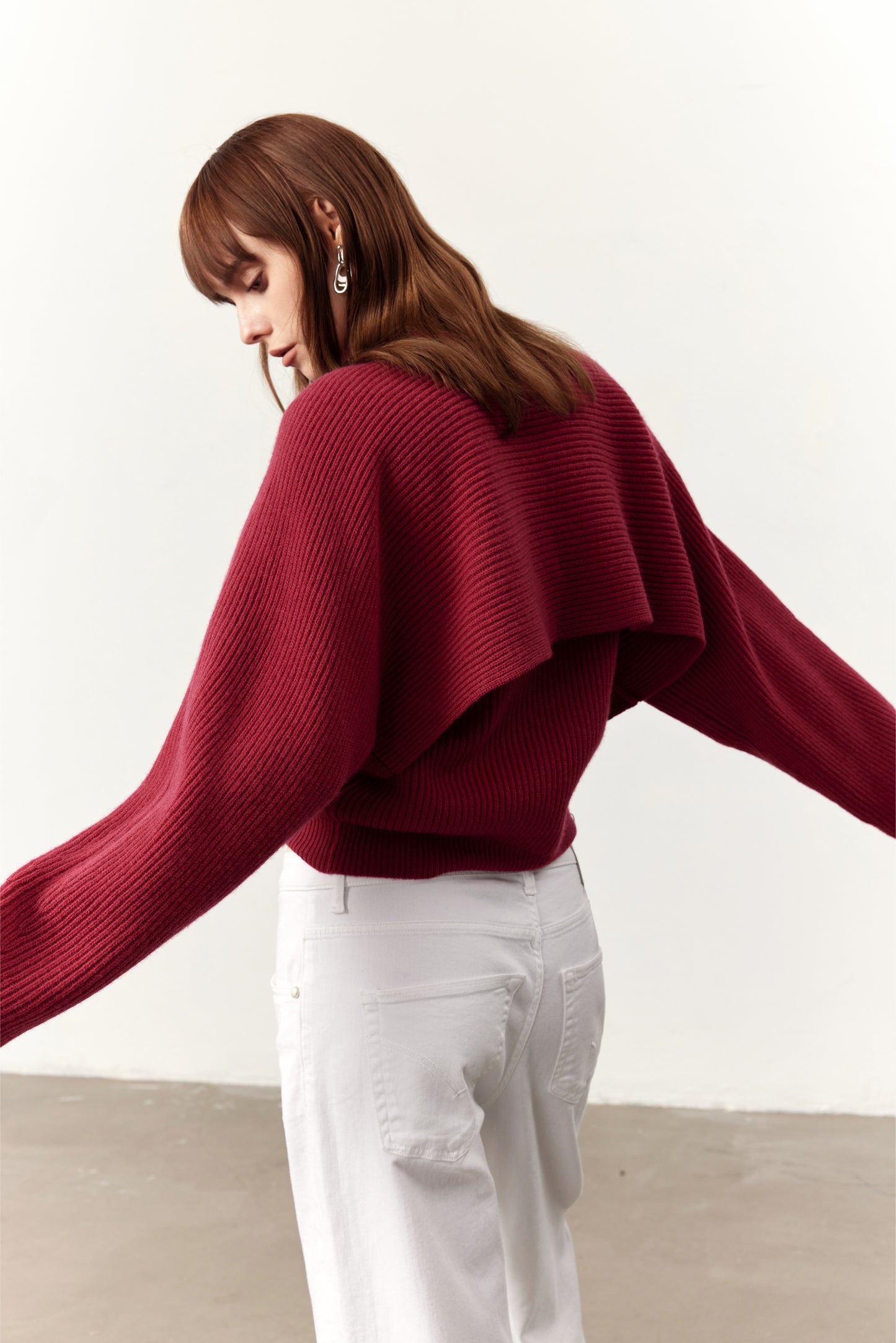 Jude Red Wool Two-piece Sweater