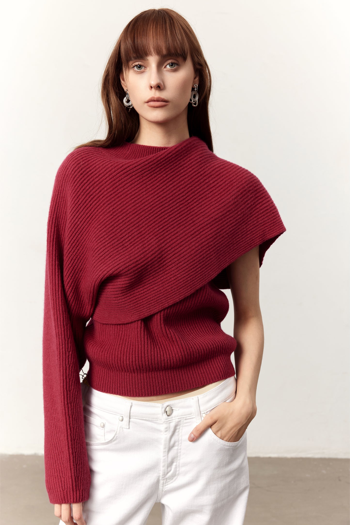 Jude Red Wool Two-piece Sweater