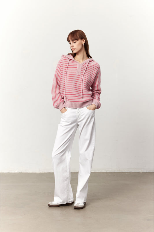 Kai Pink Striped Hoodie