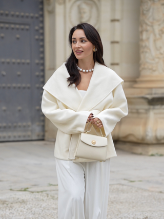 Blair White Cashmere Blend Wrap Coat