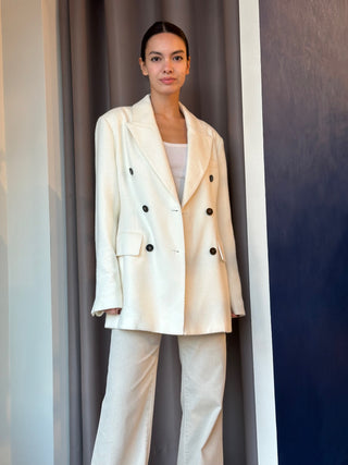 Aria White Wool Blazer