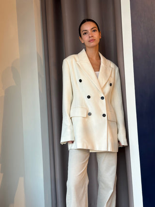 Aria White Wool Blazer