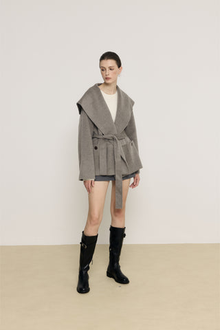 Blair Grey Cashmere Blend Wrap Coat