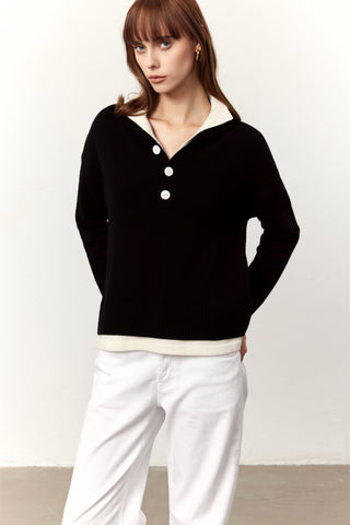 Dakota Black Wool Sweater