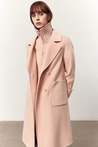 Elliot Pink Cashmere Blend Double Layer Coat