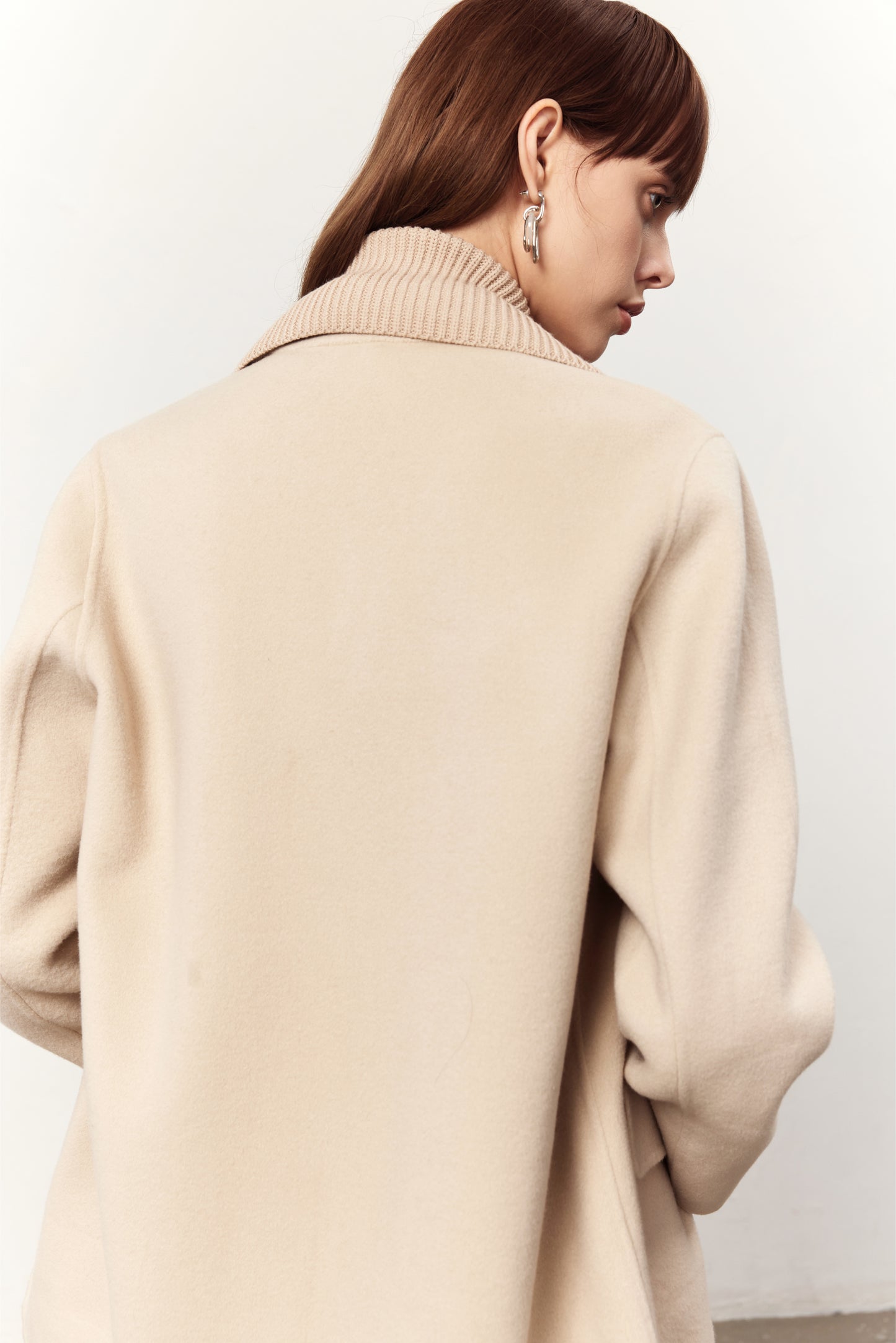 Finley Beige Cashmere Blend Double Layer Coat