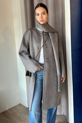 Harper Mid Grey Wool Blend Coat