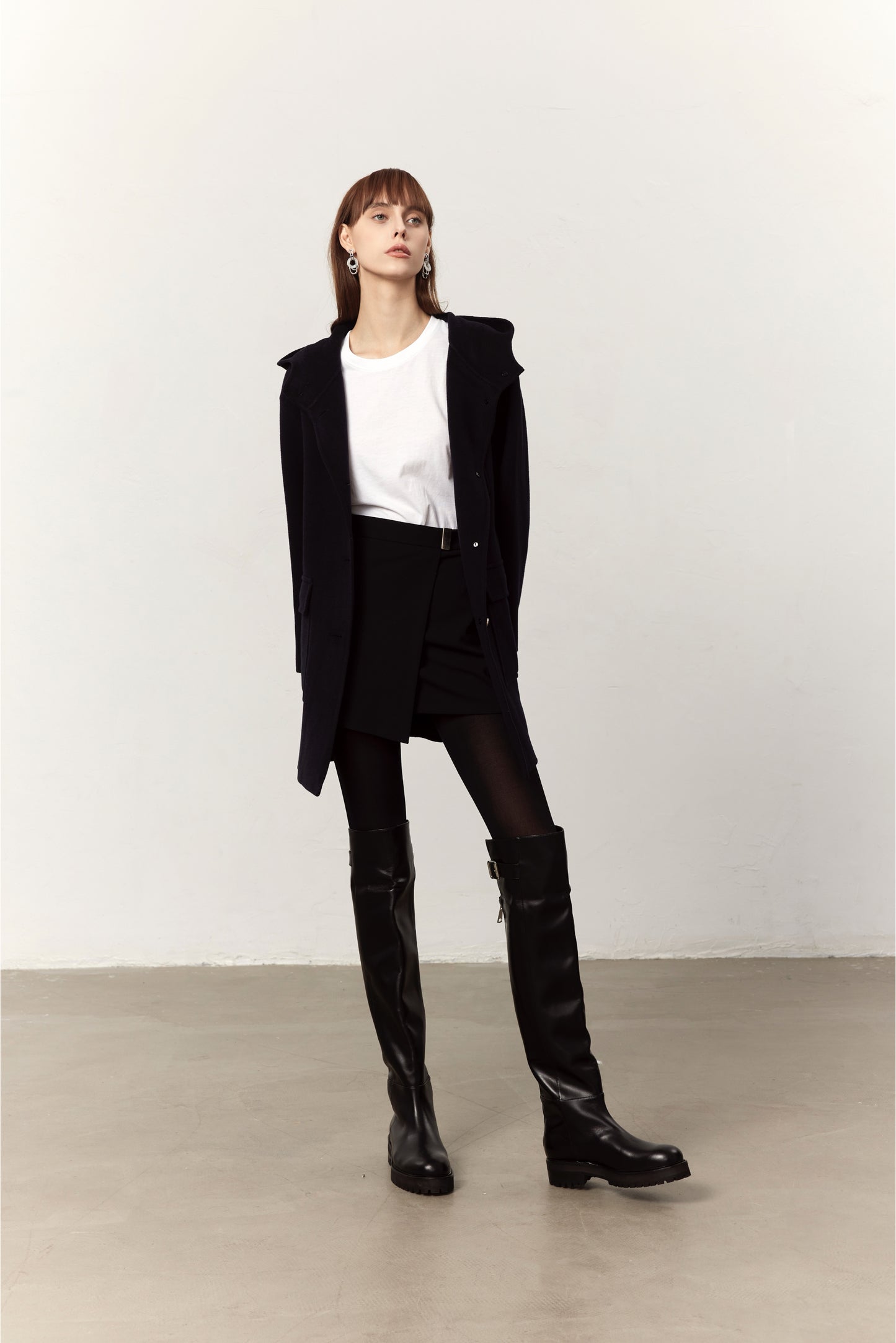 Jet Navy Cashmere Blend Paddington Coat