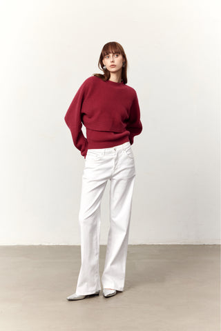 Jude Red Wool Two-piece Sweater