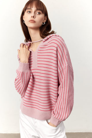 Kai Pink Striped Hoodie