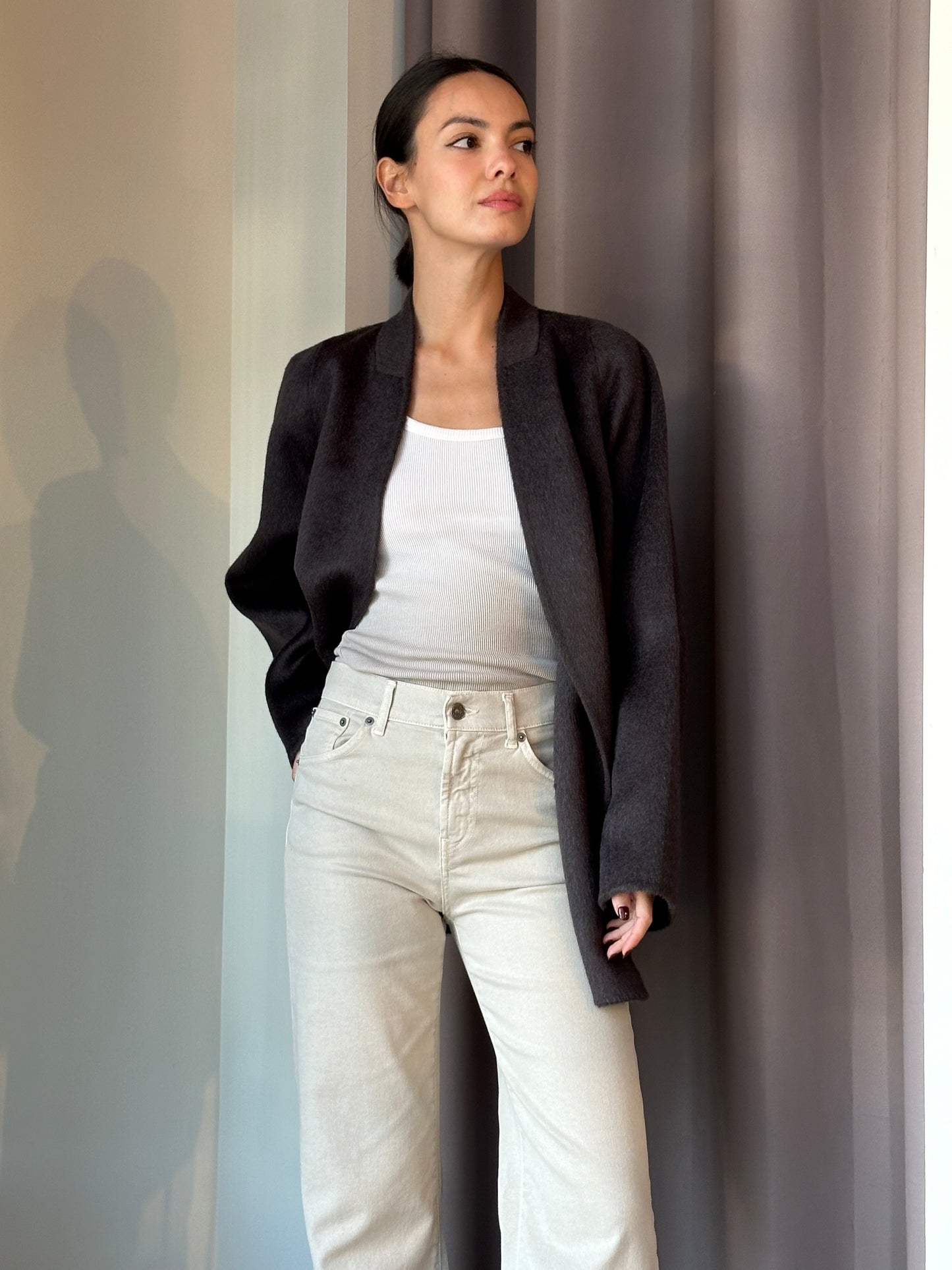 Willow Dark Grey Wool Blend Coat