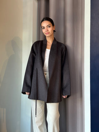 Willow Dark Grey Wool Blend Coat