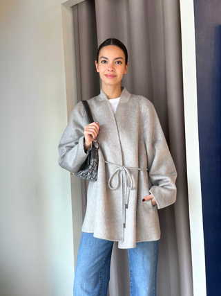 Willow Light Grey Wool Blend Coat