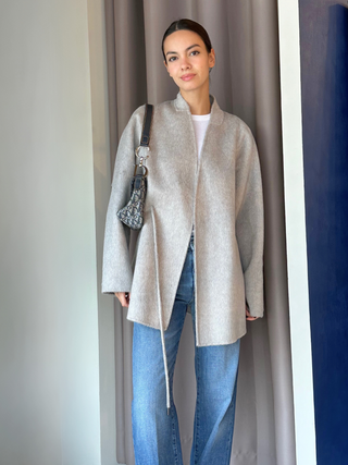 Willow Light Grey Wool Blend Coat