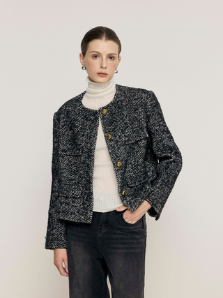 Zoe Grey Wool Blend Coat